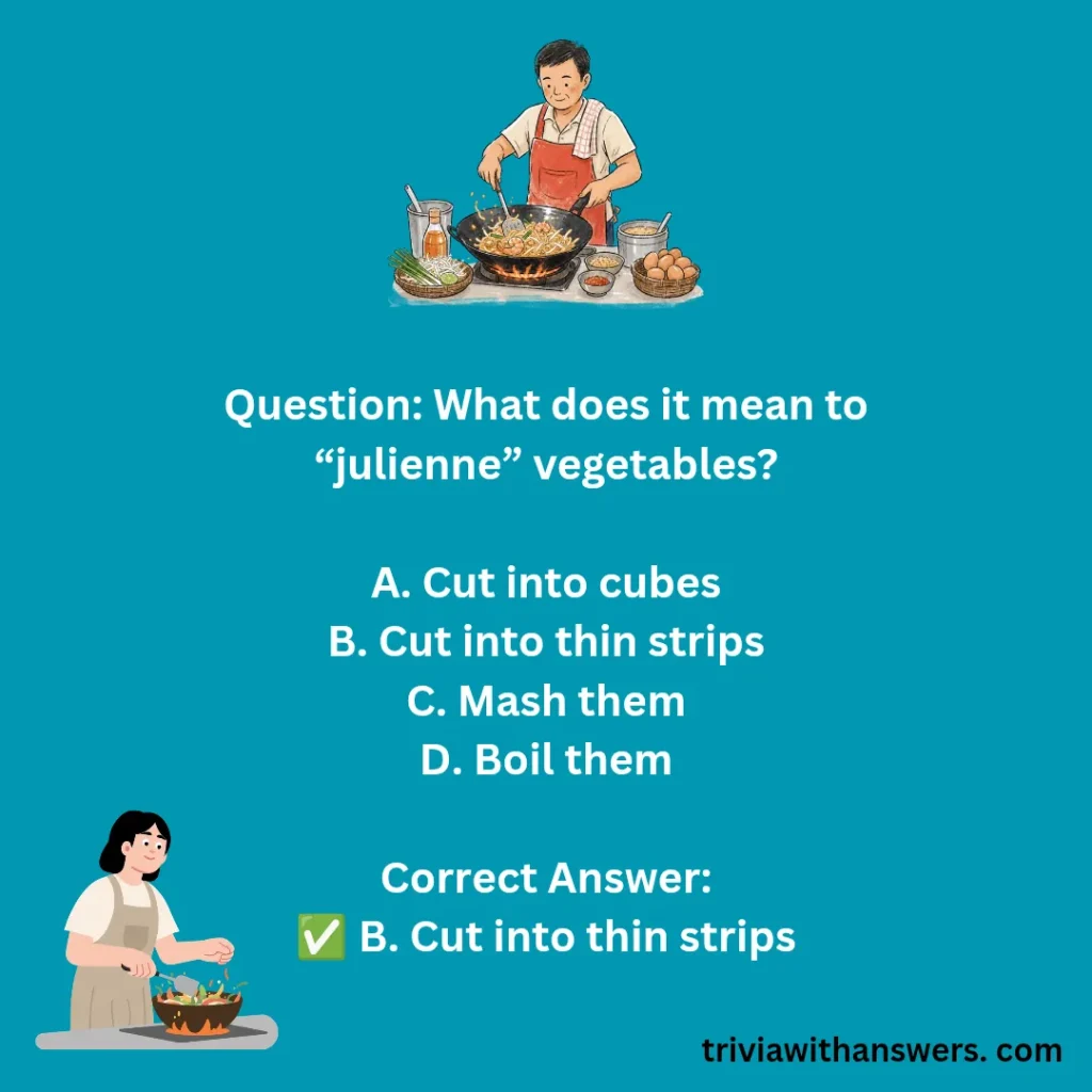 "Cooking Trivia Questions and Answers"