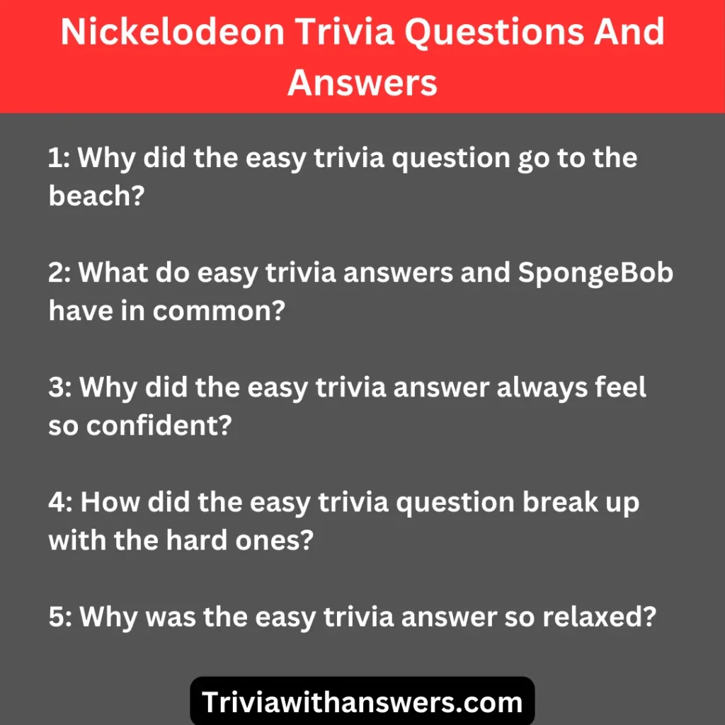 "Nickelodeon Trivia Questions And Answers"