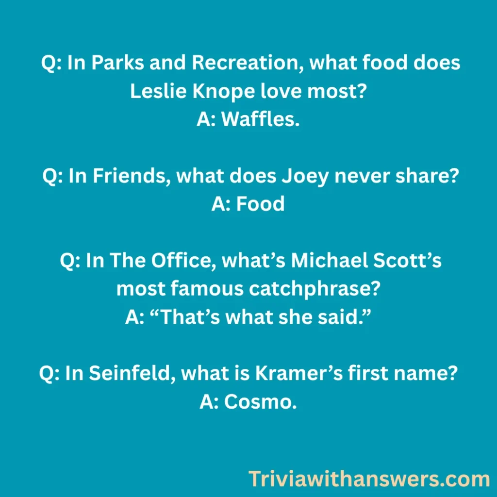 "Sitcom Trivia Questions and Answers Funny"