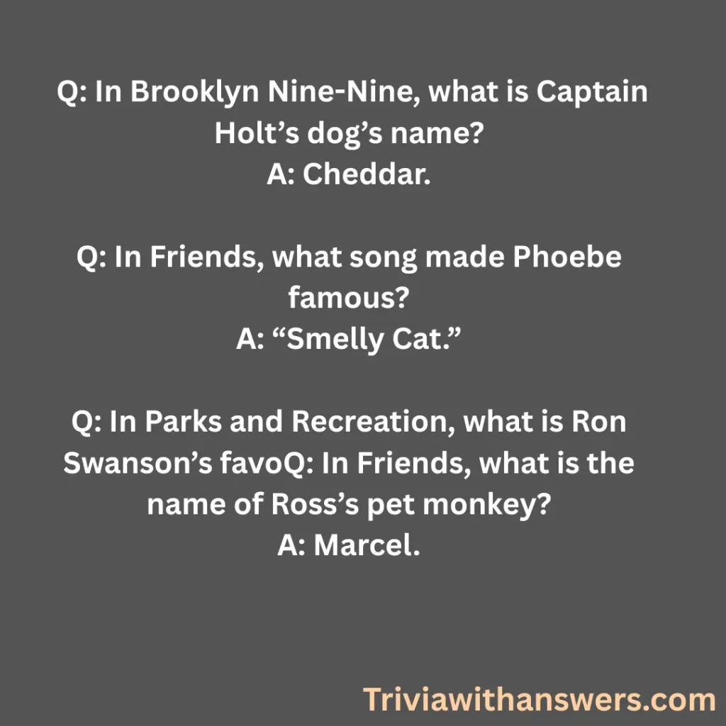 "Sitcom Trivia Questions and Answers for Adults"