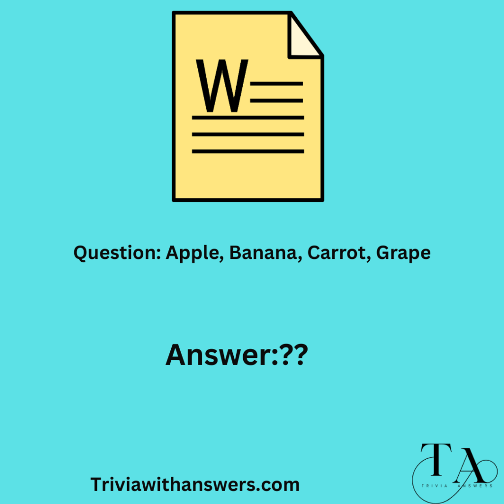 "Which Words Does Not Fit Trivia Questions and Answers"