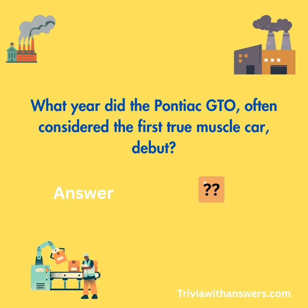 "Muscle Car Trivia Questions and Answers"