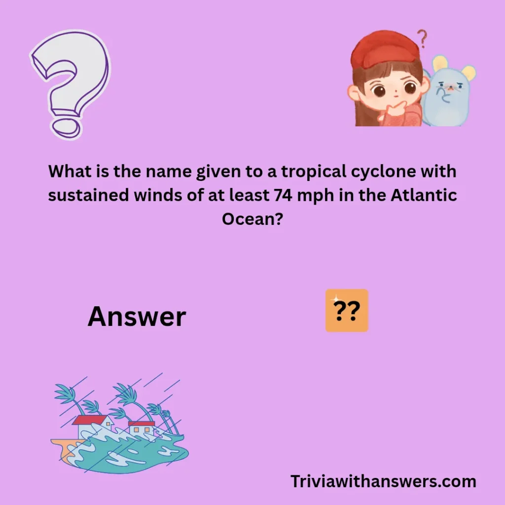 "Hurricane Trivia Questions"
