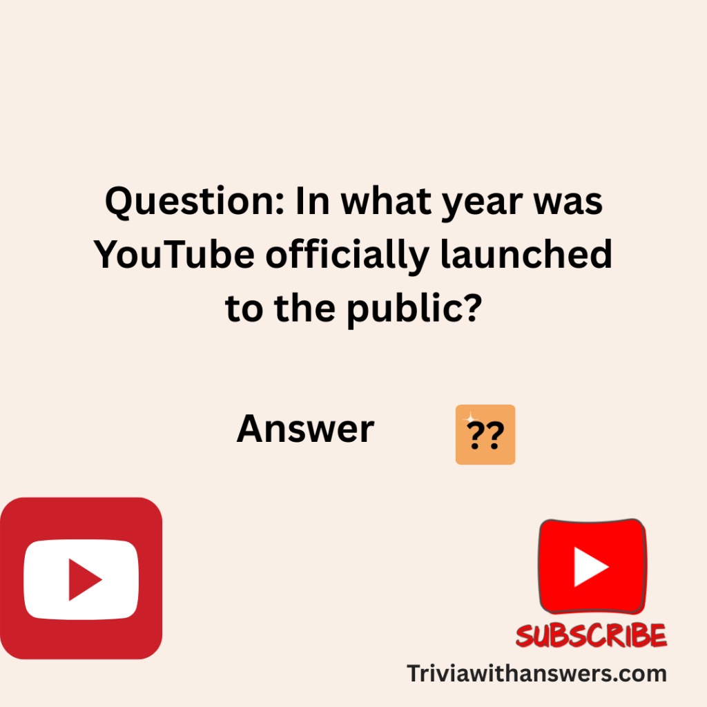 "YouTube Trivia Question and Answer"