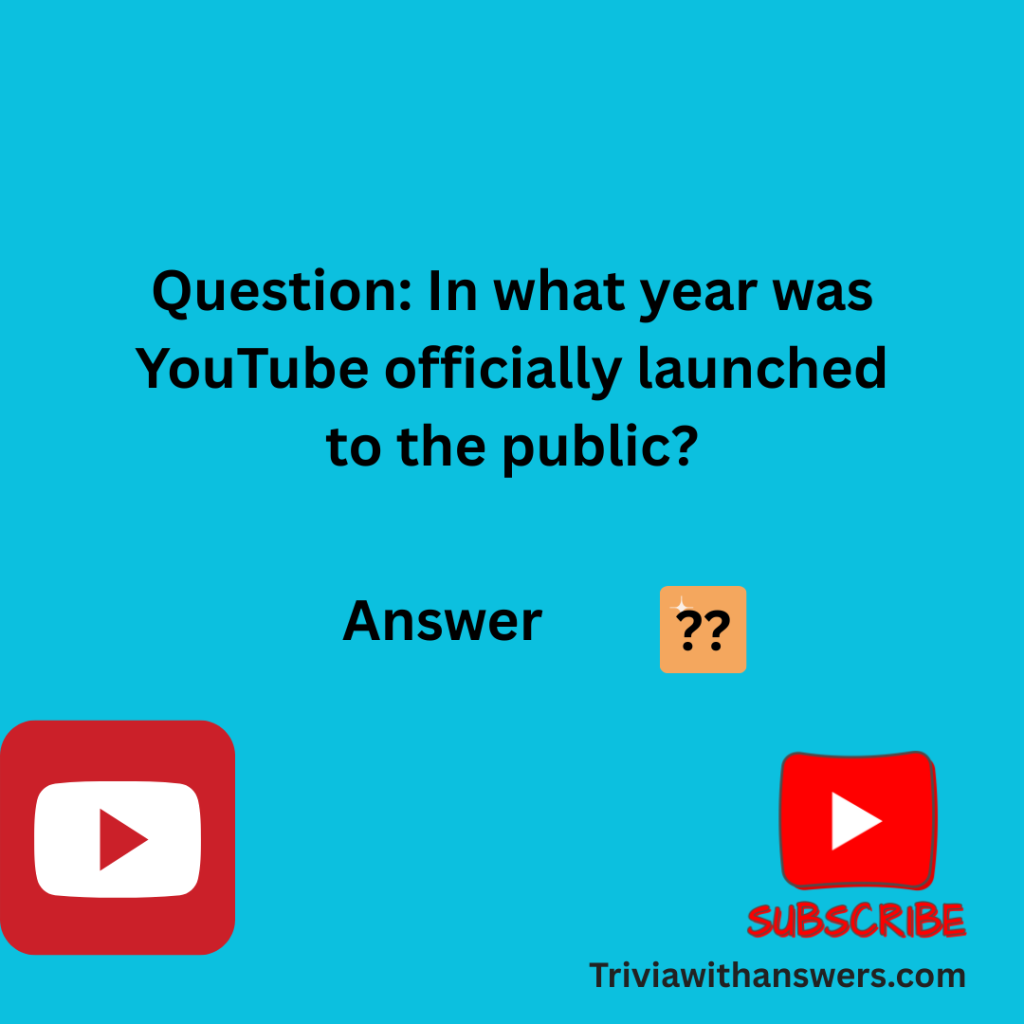 "YouTube Trivia Question and Answer"