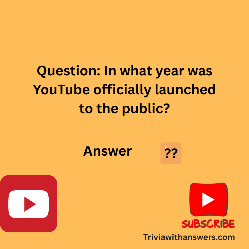 "YouTube Trivia Question and Answer"