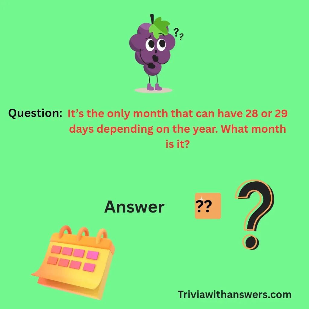 "Calendar Trivia Questions and Answers"
