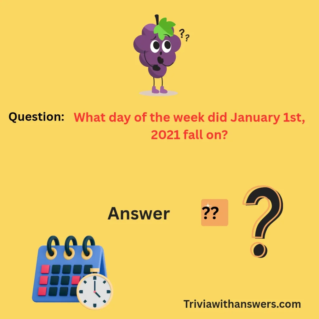 "Calendar Trivia Questions and Answers"